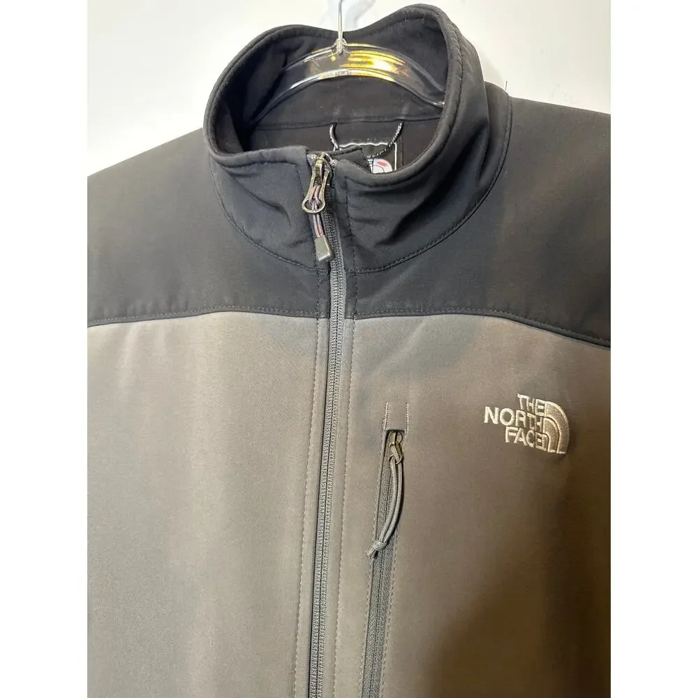 North Face Men’s Softshell Fleece Jacket Gray Black 2010s Size Large